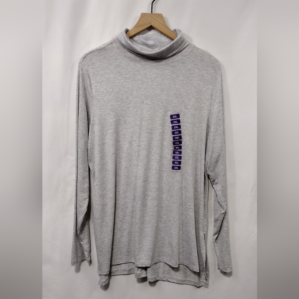 NWT Niva Active Life Turtleneck Shirt Womens XXL Gray Casual Comfy Minimalist